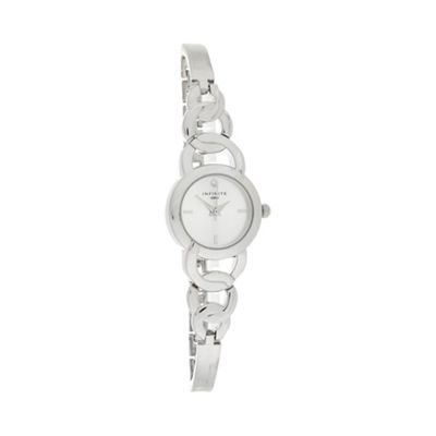Ladies silver circle link bracelet watch